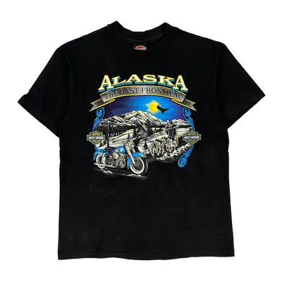 Alaska Harley Davidson Graphic T-Shirt - Large Black Cotton