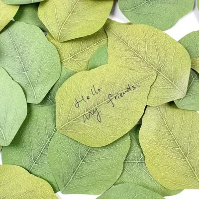 Creative Leaf Shaped Sticky Note, 50/100/200pcs Cute Small Fresh Simulated Tree Leaf Sticky Note, Stationery Supplies for Hom...