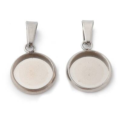 304 Stainless Steel Pendant Cabochon Settings