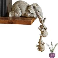 Elephant Family Design Statue, 3 Counts/set Cute Desktop Ornament, Animal Themed Home Decor Accent, Desktop Decoration for Li...