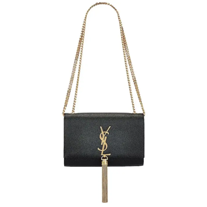 Pre-owned Yves Saint Laurent Leather Shoulder Bags New! Small Kate Tassel Chain Bag in Nero