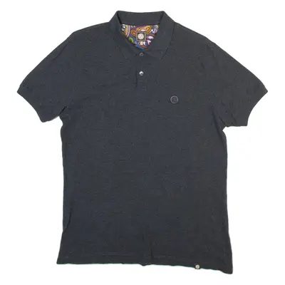 PRETTY GREEN Mens Polo Shirt Grey L
