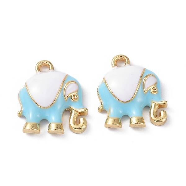 Elephant Alloy Enamel Pendants