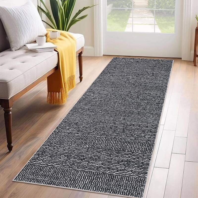 Garvee Runner Rugs 2x6 Washable Solid Runners for Hallway Kitchen, Non Slip Low Pile, Faux Wool, Ultra-Thin, Pet Friendly, En...