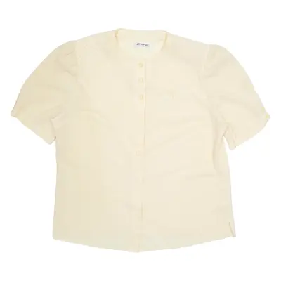 Womens Top Yellow Button Neck 90s UK 20