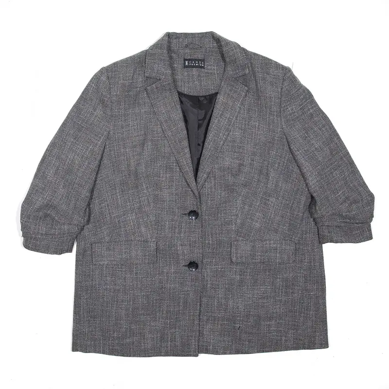 CANADA PREMIUM 1/2 Sleeve Blazer Jacket Grey 80s Womens L