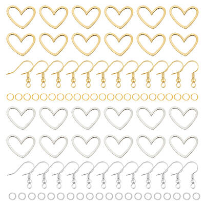 DIY Stainless Steel Heart Dangle Earrings Making Kit