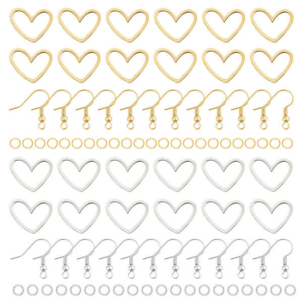 DIY Stainless Steel Heart Dangle Earrings Making Kit