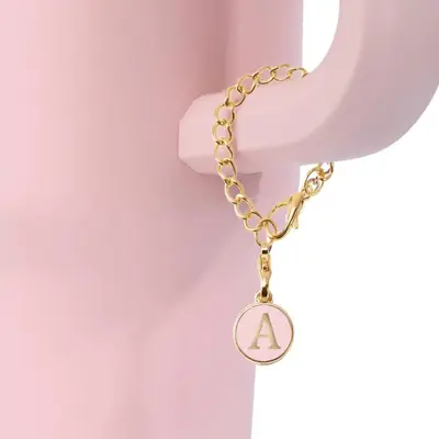 Letter Charm for Stanley Cup, 1 Count Personalized Charm for Stanley Tumbler Decor, Name ID Initial Letter Handle Charm for S...