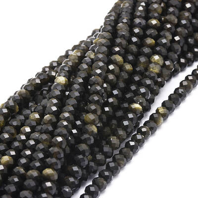 Natural Golden Sheen Obsidian Beads Strands