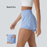 Halara Softlyzero QuickDry High Waisted Reflective Dots Crossover Hem 2-in-1 Side Pockets Running Shorts#outdoorfun