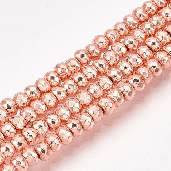 Electroplate Non-magnetic Synthetic Hematite Bead Strands