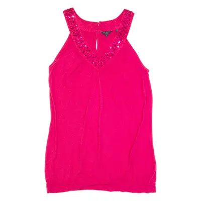 TED BAKER Womens Vest Pink V-Neck Sleeveless S