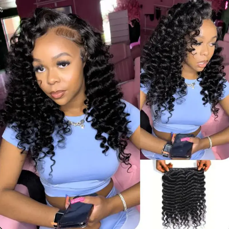 [Wequeen] Budget Friendly 10A Grade Deep Wavy Body wave Straight Kinky Curly Flipover Quick Weave Sew in Brazilian Viral Huma...