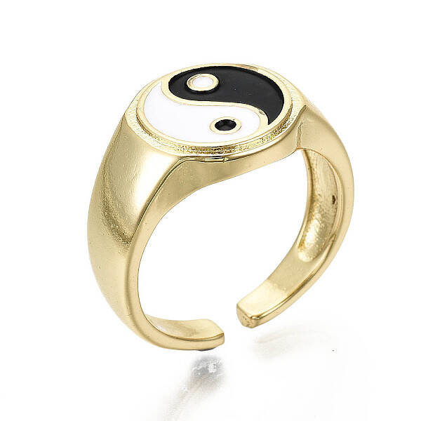 Brass Enamel Cuff Rings