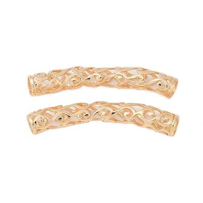 Hollow Out Brass Tube Beads