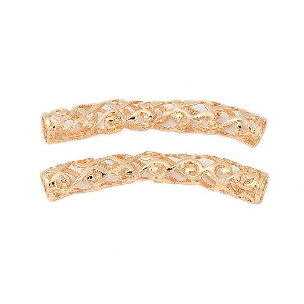 Hollow Out Brass Tube Beads