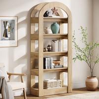 Tribesigns 5-Tier Bookshelf, Arch-Shaped Racks, Tall Standing Wooden Bookcase Display Shelf Modern Storage Solution Furniture...