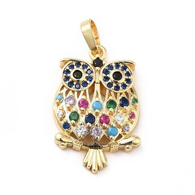 Brass Micro Pave Cubic Zirconia Pendants