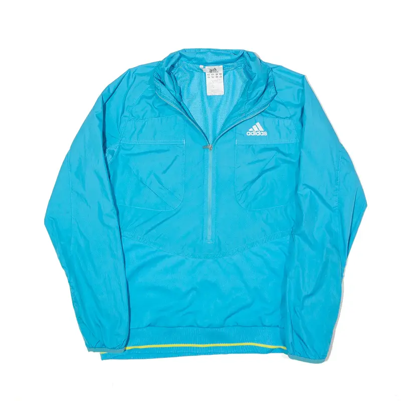 ADIDAS 1/2 Zip Pullover Track Jacket Blue Womens UK 12