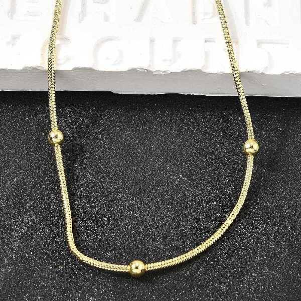 3MM Brass Round Ball Snake Chain Necklaces