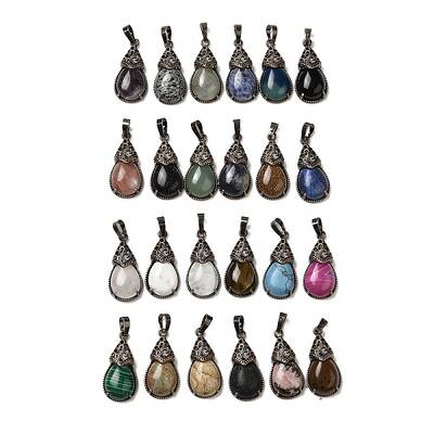 Natural & Synthetic Mixed Gemstone Pendants