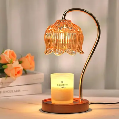 Funistree Dimmable Candle Warmer Lamp with Timer Flower Vintage Home Bedroom Decor, House Warming Gifts for Women