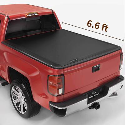 YITAMOTOR® 2014-2018 Chevy Silverado/ GMC Sierra 1500, 2019 Legacy/Limited, Fleetside 6.6 ft Bed Soft Roll Up Truck Bed Tonn...