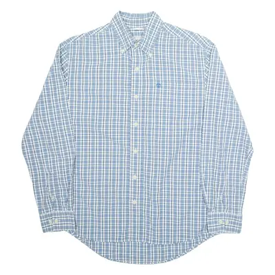 TIMBERLAND Mens Shirt Blue Check Long Sleeve M