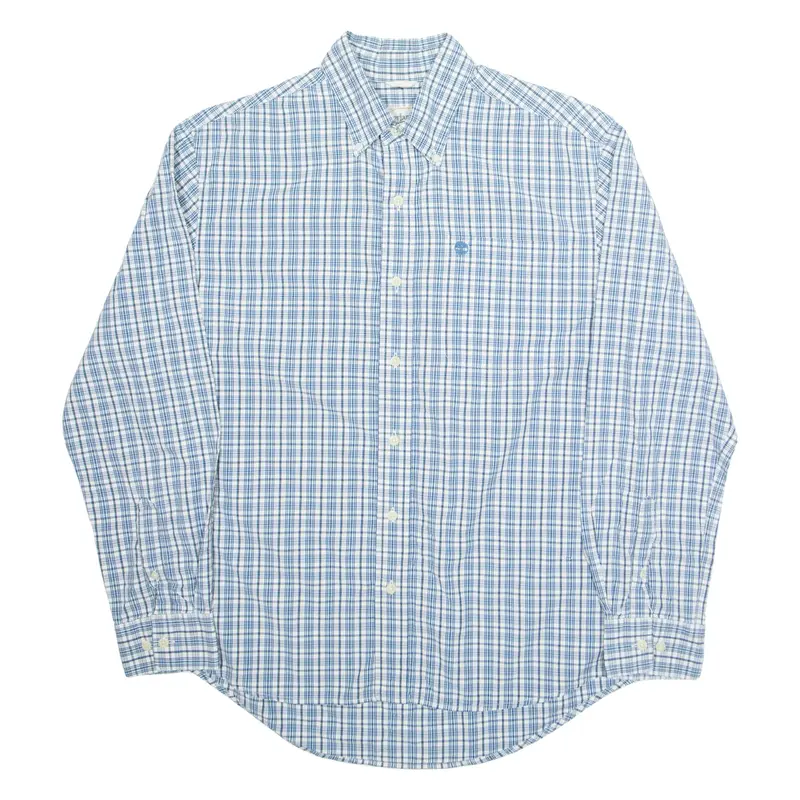 TIMBERLAND Mens Shirt Blue Check Long Sleeve M