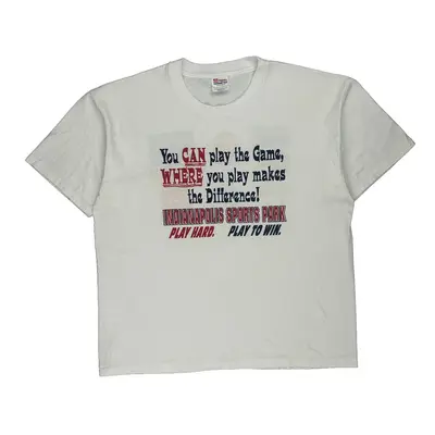 Single Stitch Indianapolis Sports Park Hanes Graphic T-Shirt - XL White Cotton Blend