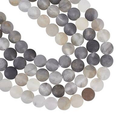Frosted Natural Cloudy Quartz Round Beads Strands