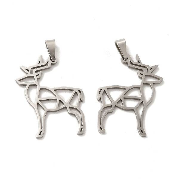 Non-Tarnish 201 Stainless Steel Origami Pendants