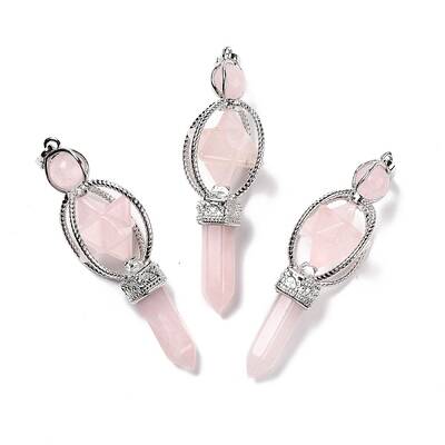 Natural Rose Quartz Big Pendants
