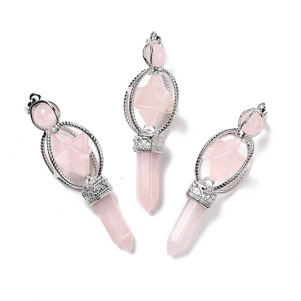 Natural Rose Quartz Big Pendants