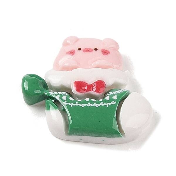 Animal Christmas Socking Theme Opaque Resin Decoden Cabochons