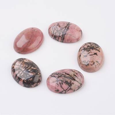 Natural Rhodonite Flat Back Cabochons
