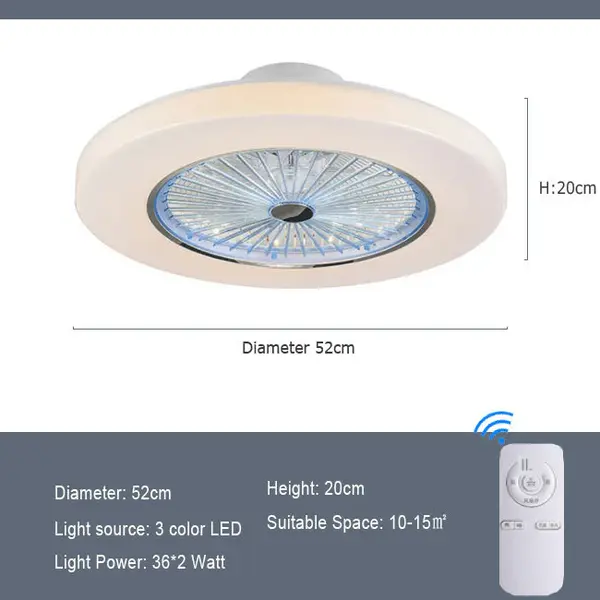 Simple Modern Home Quiet With Electric Fan | Color: Design2 | Electrical outlet: 110V | quantity: Remote control