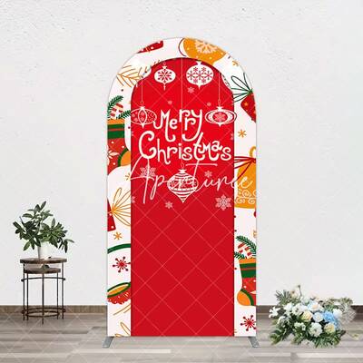 Aperturee Red Festive Print Merry Christmas Arch Backdrop, 1.6X4FT(0.5X1.2M), 38.18 USD, arch backdrop kit, YMGD9M72-A