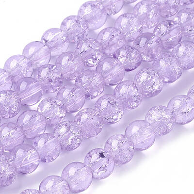 Spray Painted Crackle Glass Beads Strands