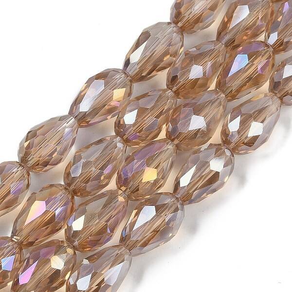 Transparent Electroplate Glass Beads Strands