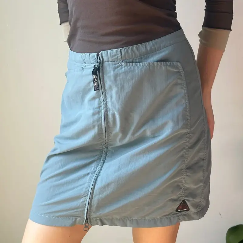 Gas Mini Skirt - 29W UK 10 Blue Nylon