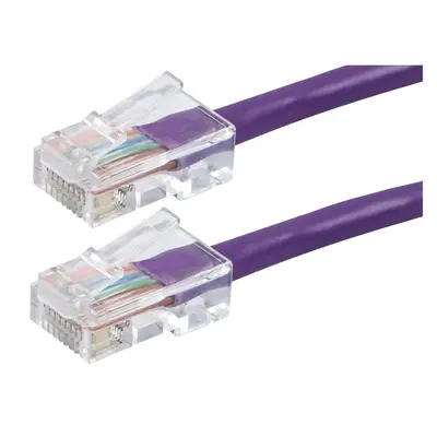 Monoprice 13240 | Cat6 Ethernet Patch Cable ZEROboot RJ45 Stranded 550MHz UTP Pure Bare Copper 24AWG 1ft Purple
