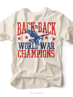 Back to Back  World War Champions T Shirt 4th July Graphic Tees All Sizes Independence Day Cotton Tee USA Shirt Patriotic T-S...