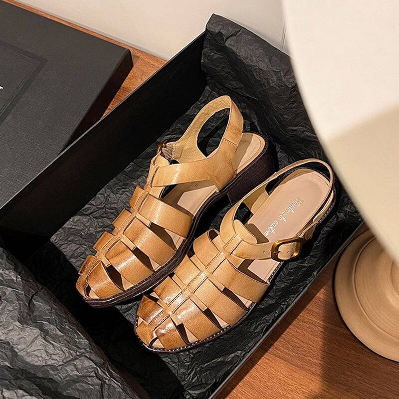CHIKO Casey Round Toe Block Heels T-Strap Shoes