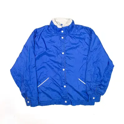 Reversible Jacket Blue 80s Nylon Shell Mens L