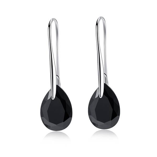 Platinum Tone Stainless Steel Dangle Earrings