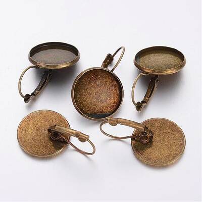 Brass Leverback Earring Settings