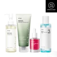 [Anua Official Shop] Sebum care set with chemical exfoliant for oily skin (Cleansing Oil + Foam + BHA Toner + TXA Serum)| Fac...