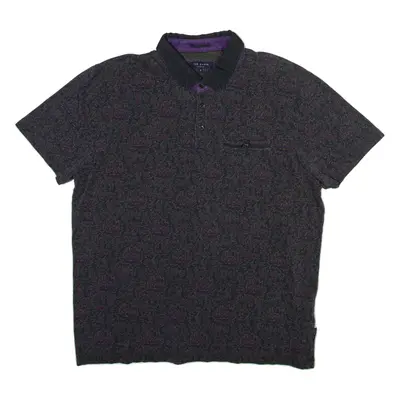 TED BAKER Mens Polo Shirt Green Floral L